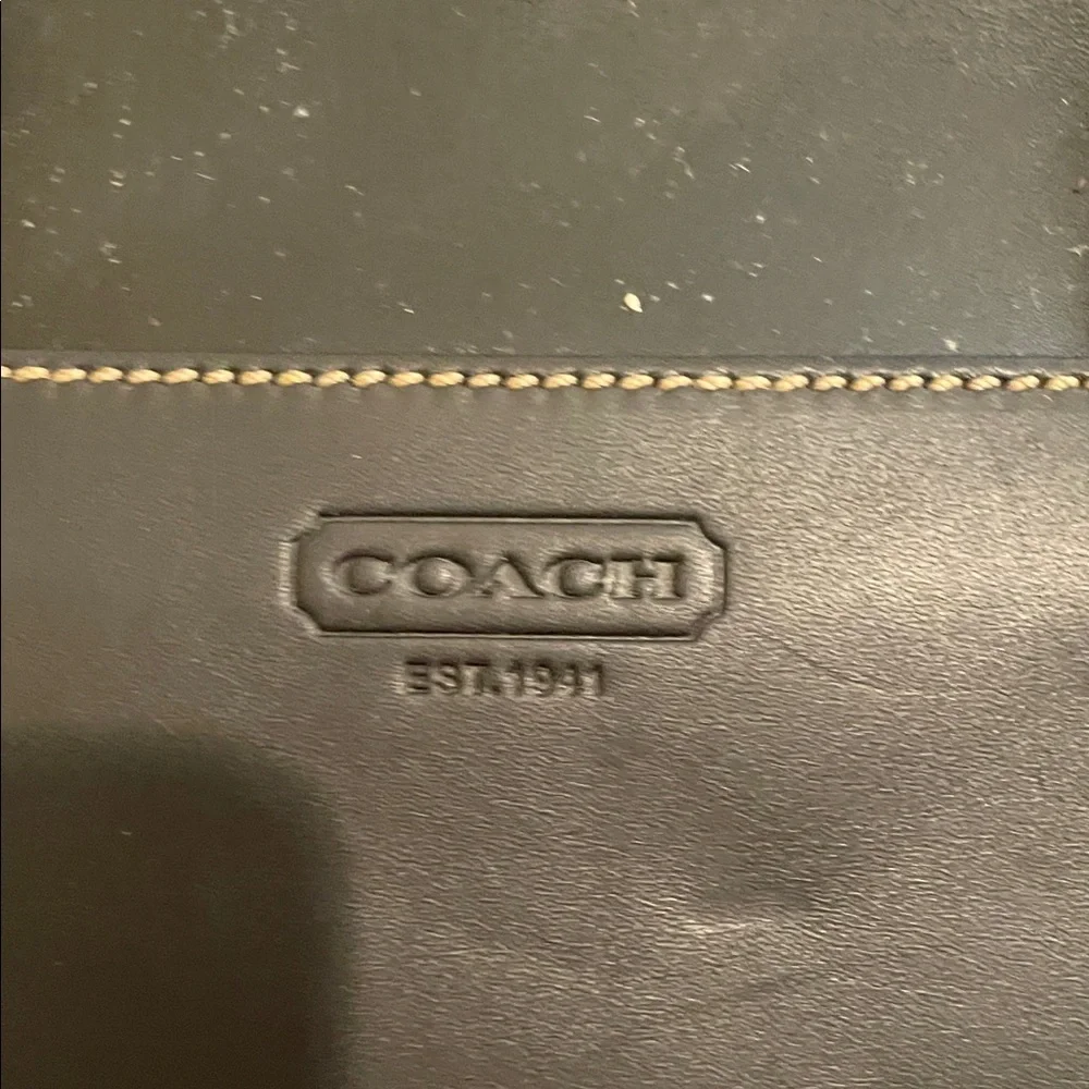 Coach Black Leather Men's thin Briefcase with Top Handles new with out tags
